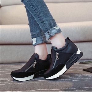 Fheaven Women’s Fashion Zipper Sneaker sz 37 NWOT